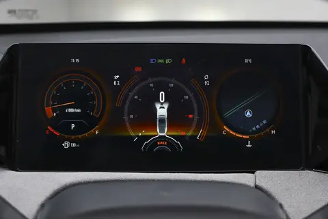 In track mode, the LCD instrument cluster becomes a three-gauge layout