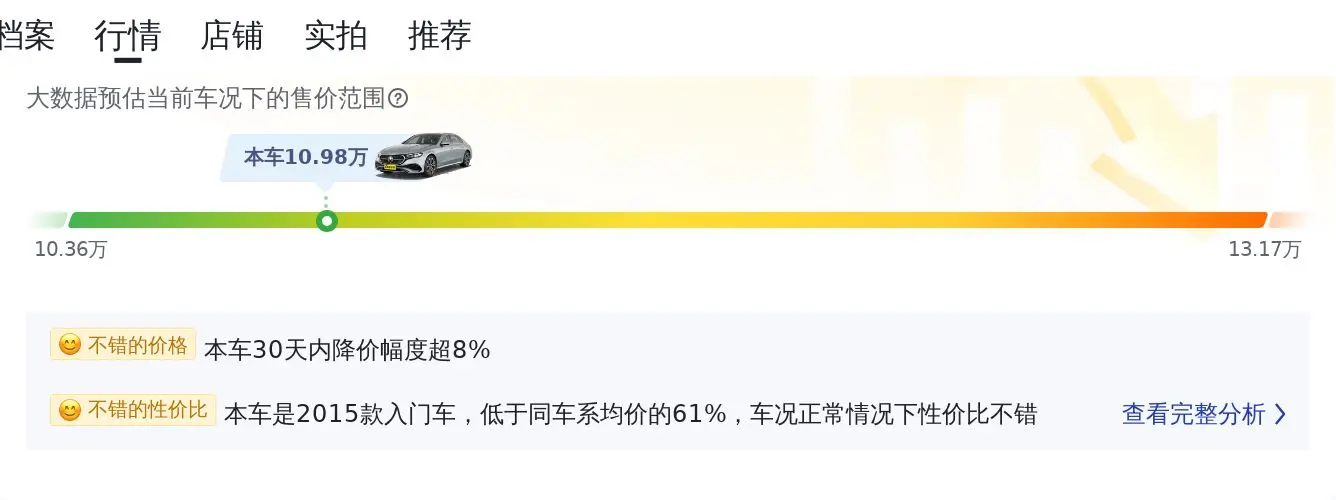 10.98 万的二手奔驰 E 级，你心动吗？
